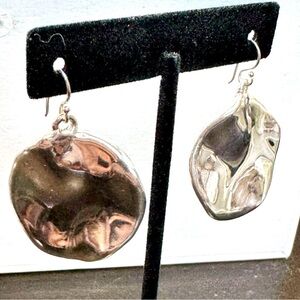 925 Modernist BOLD Wavy Disc Earrings